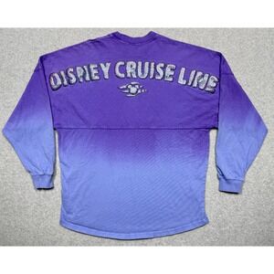 Disney Cruise Line Spirit Jersey Small Purple Blue Glitter Long Sleeve Shirt S *